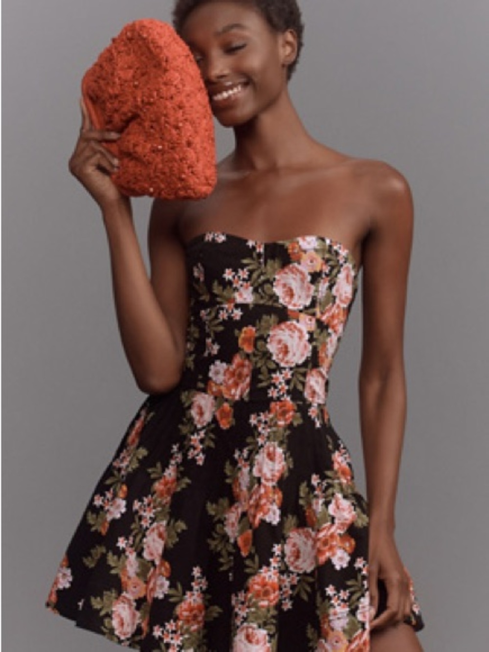 Anthropologie Maeve Strapless Flounce Mini Dress